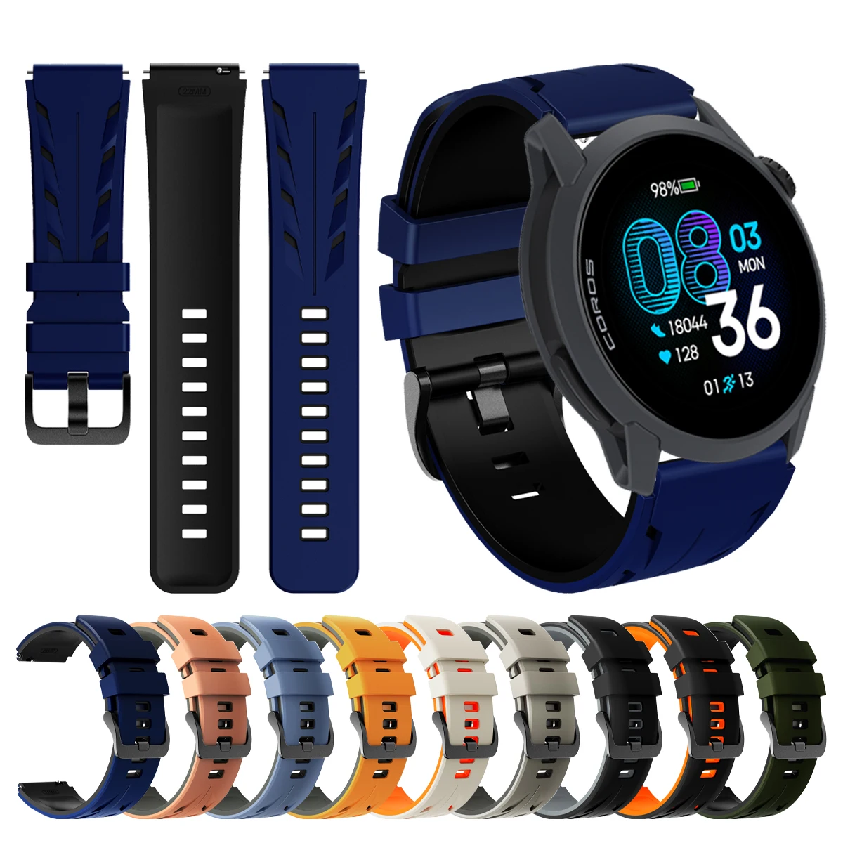 22Mm Rubber Strap F…