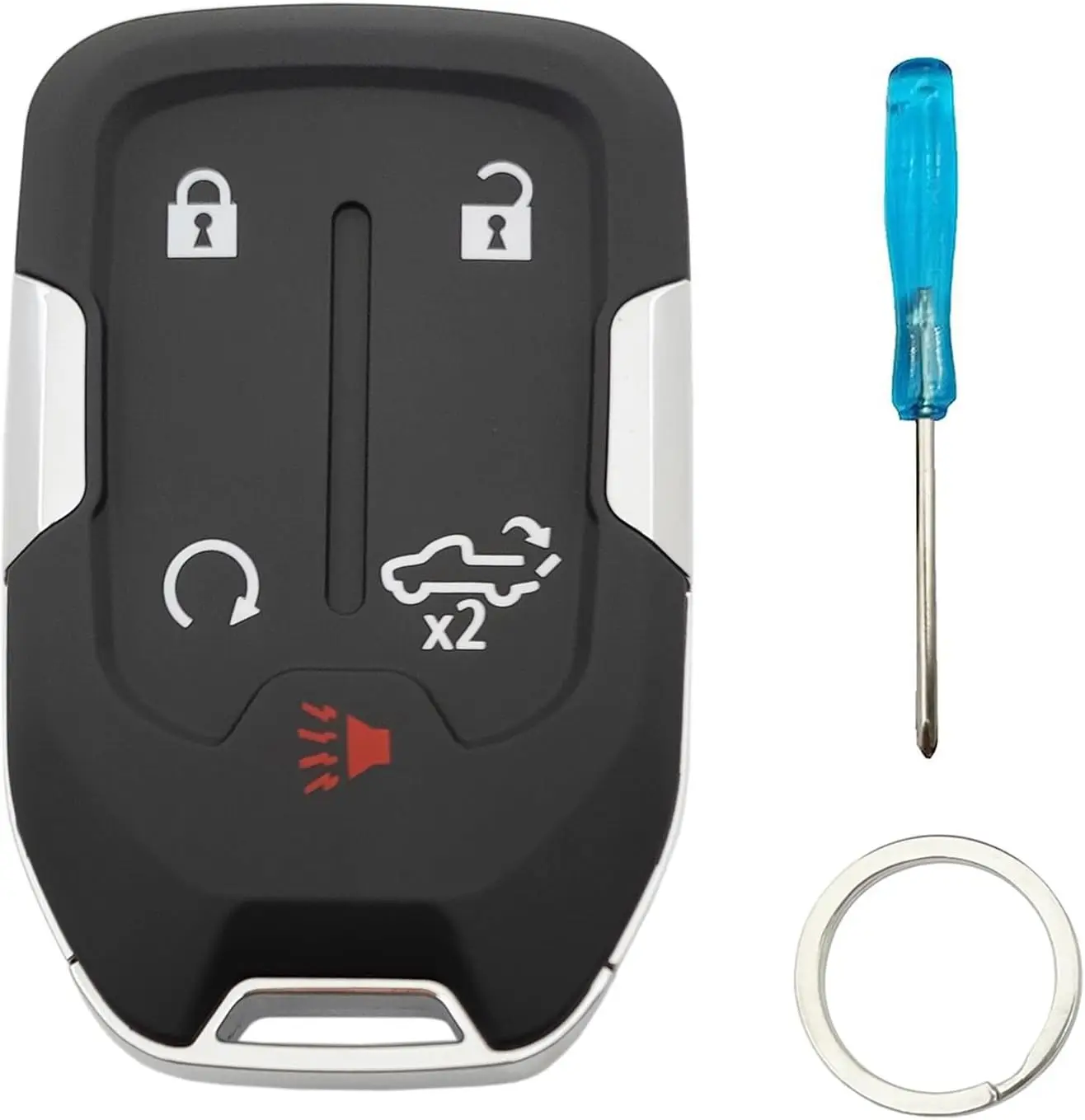 

Smart Key Fob Cover Case Shell for Chevy Silverado GMC Sierra 1500 2500HD 3500HD 2019-2022 5 Button