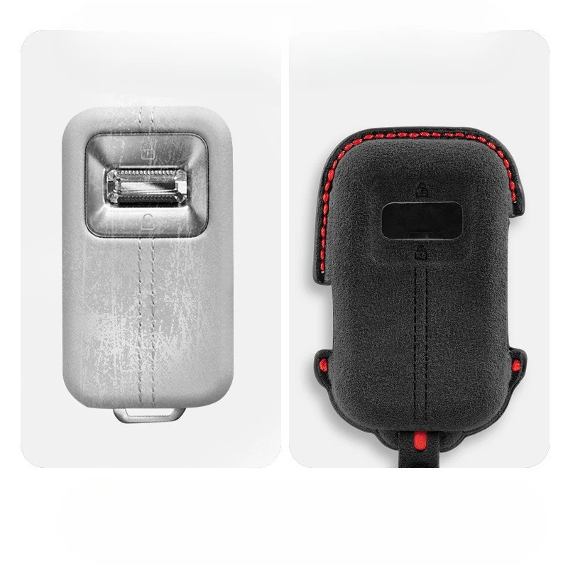 Premium Suede Leather Key Cover Case for Zeekr 9X (2024) - Protective Key Fob Shell Keybag Keychain 4