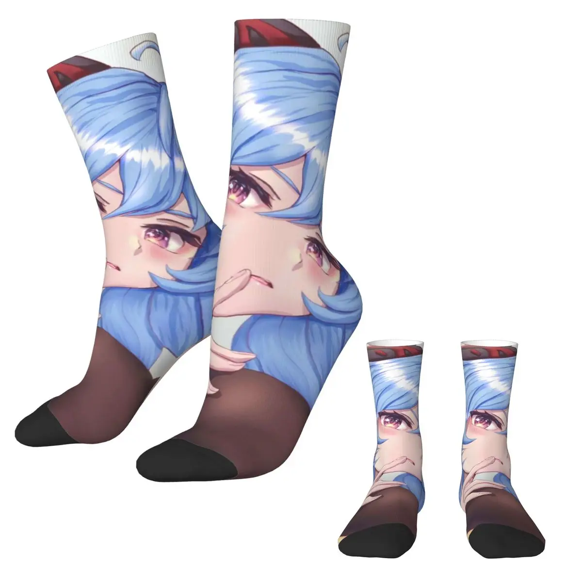 Ganyu Genshin Socks Japanese Manga Gothic Stockings Girls Breathable Running Sports Socks Autumn Printed Non Slip Socks