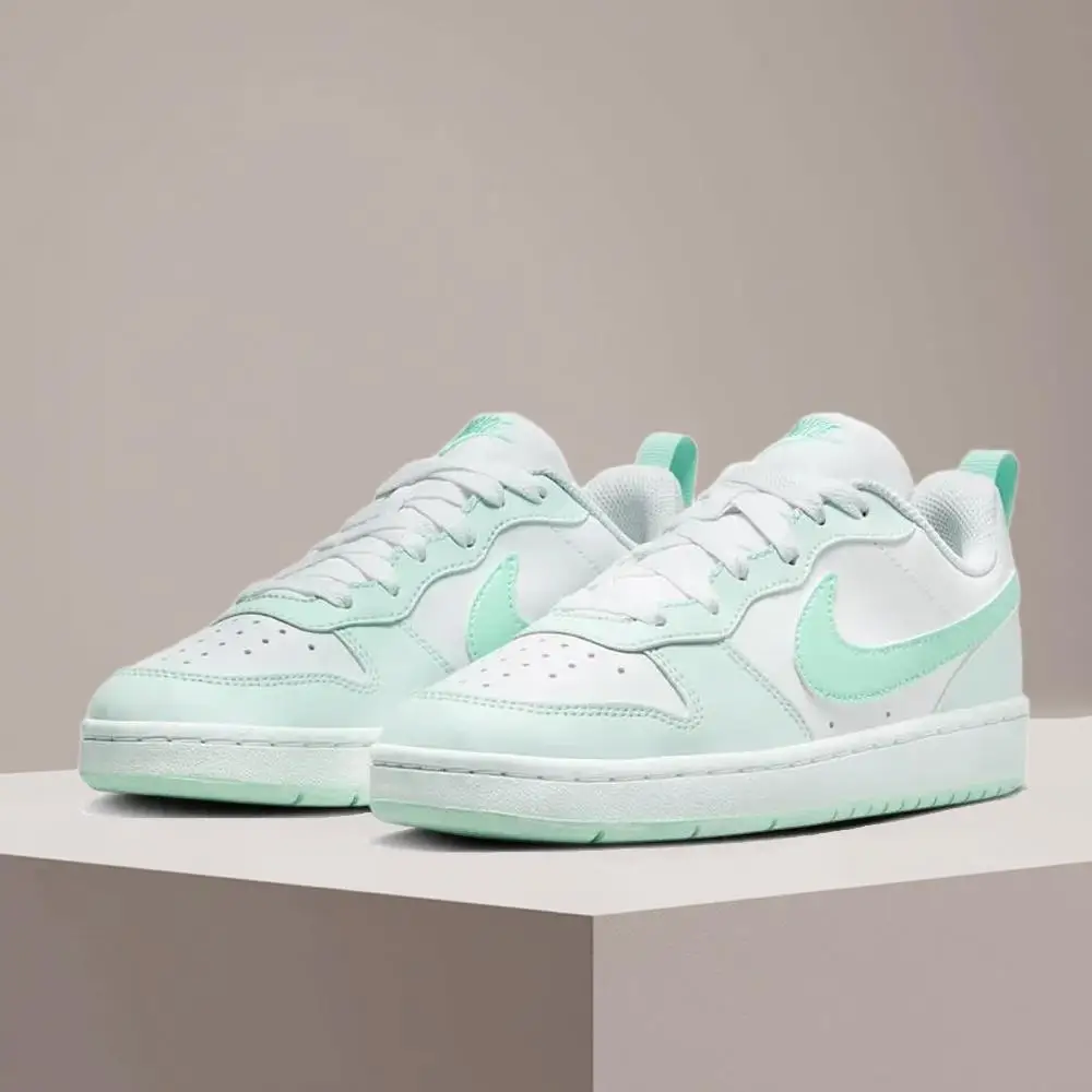 

Nike COURT Women's Stylish, Versatile, and Comfortable Sneakers: Casual, Non-Slip, Durable in White and Mint Green FZ3539-100