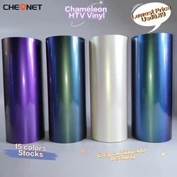 30X102CM Gradient Change Luxury Color 15 Colors Chameleon HTV Heat Transfer Vinyl Iron On For DECAL Xmas DIY Craft Tshirt