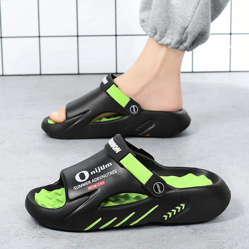Mode Neue Männer Hausschuhe Indoor Outdoor Strand Sandalen Casual Schuhe Komfortable Massage Sohle Rutschen männer Sandalen Große Größe 46 47 – Detail 12