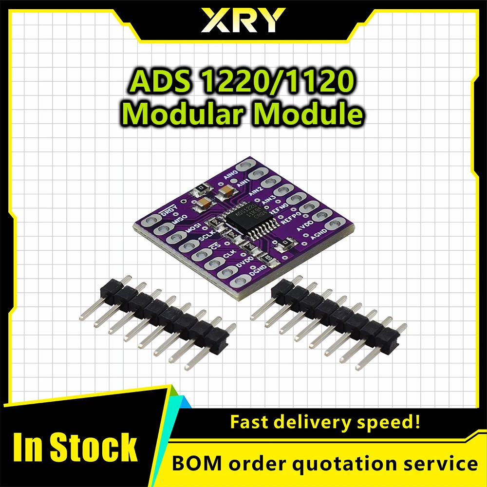 XRY 1-10 PCS Módulo conversor ADS1220 ADC de 24 bits I2C Conversor analógico a Digital de baja potencia de 24 bits