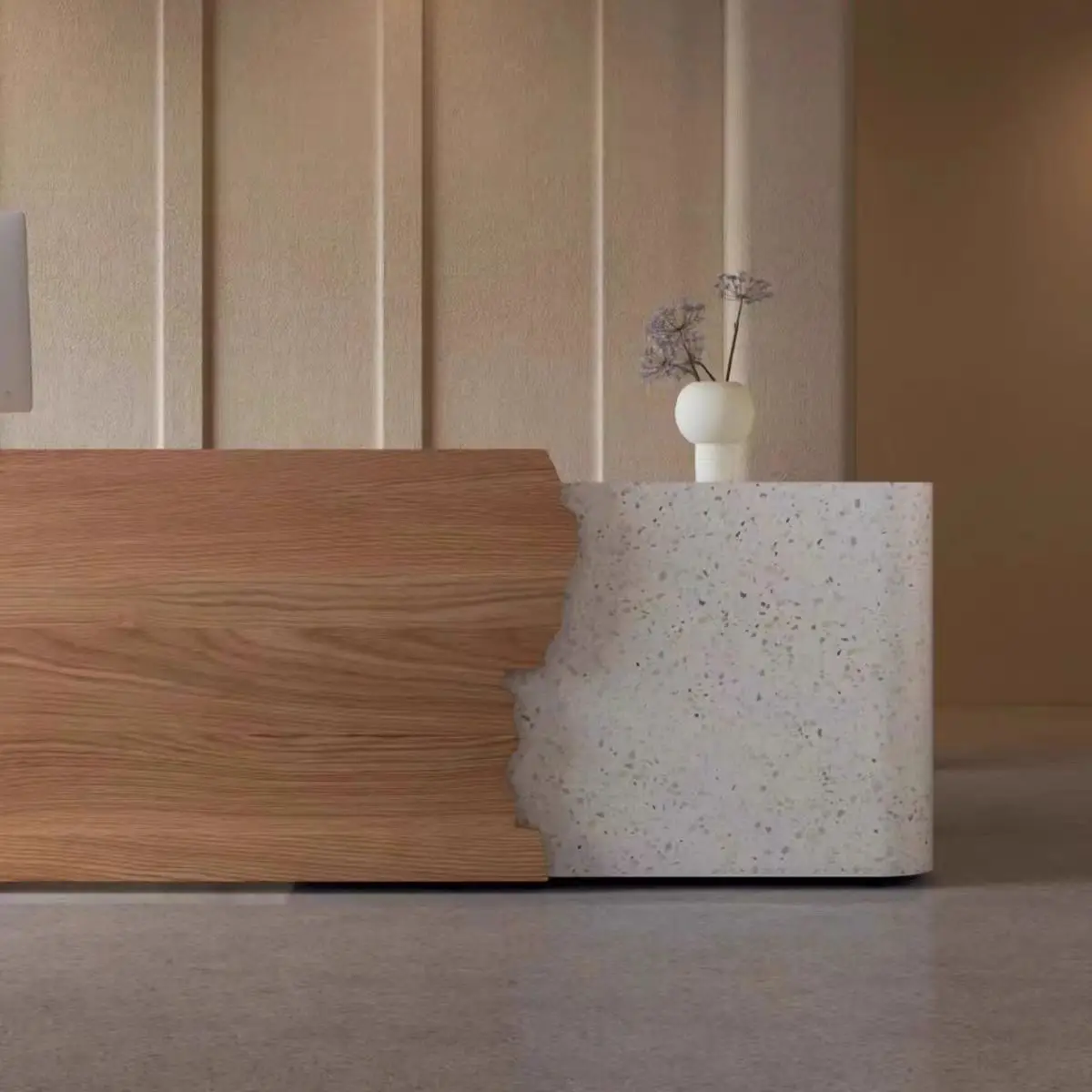 #Office Living Room Hotel Beauty Salon Paint Company Front Desk Custom Simple Modern Wooden Reception - Gym Mall
