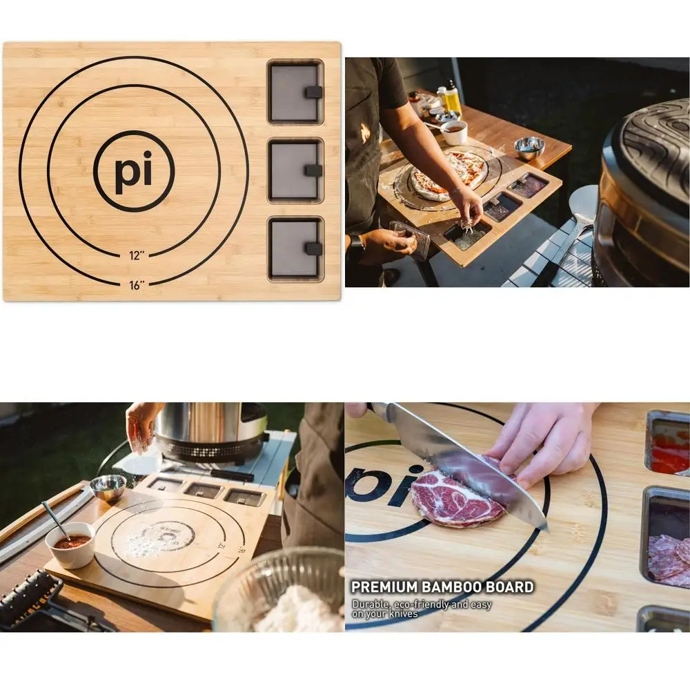 

Бамбуковая разделочная доска с 3 контейнерами и крышками, большая кухонная разделочная поверхность, 45,7 x 60 см, противоскользящая