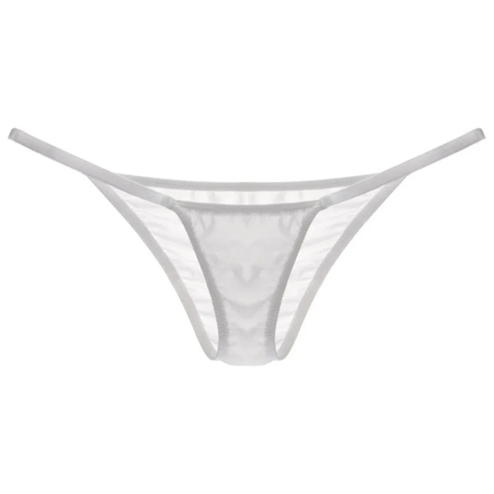 Vrouwen Ultra Dunne Mesh Slipje Sexy Effen Perspectief Lage Taille String Slips Spaghettibandjes Bikini G-String Ondergoed