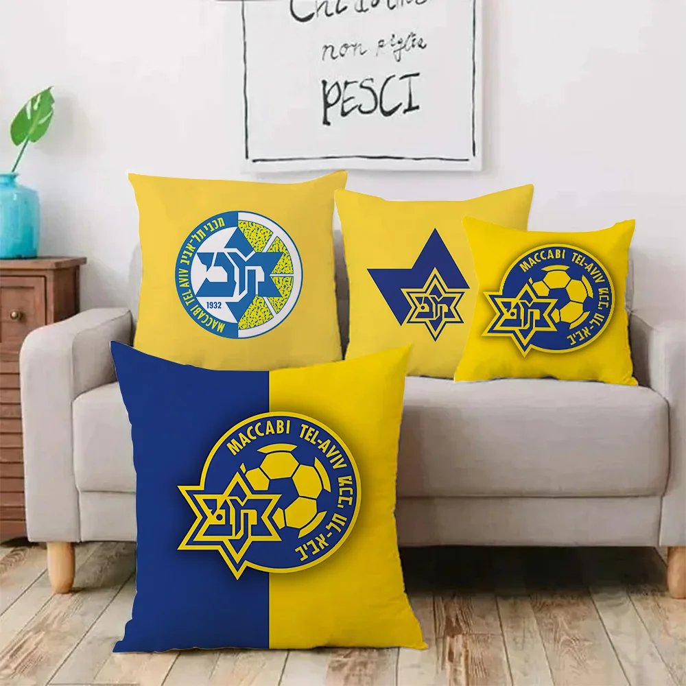 Pillow Covers Cartoon Maccabis Tel Aviv Sofa Decorative Home Double-sided Printing Short Plush Cute Cushion Cover