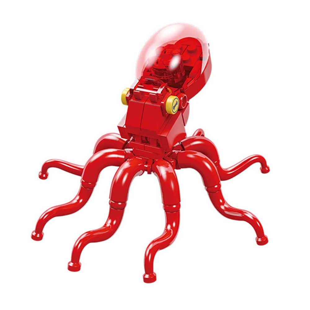 Animals Figures Underwater World Marine Hippocampus Shark Whale Seals Elephant Hippopotamus Penguin Building Blocks Bricks Toys