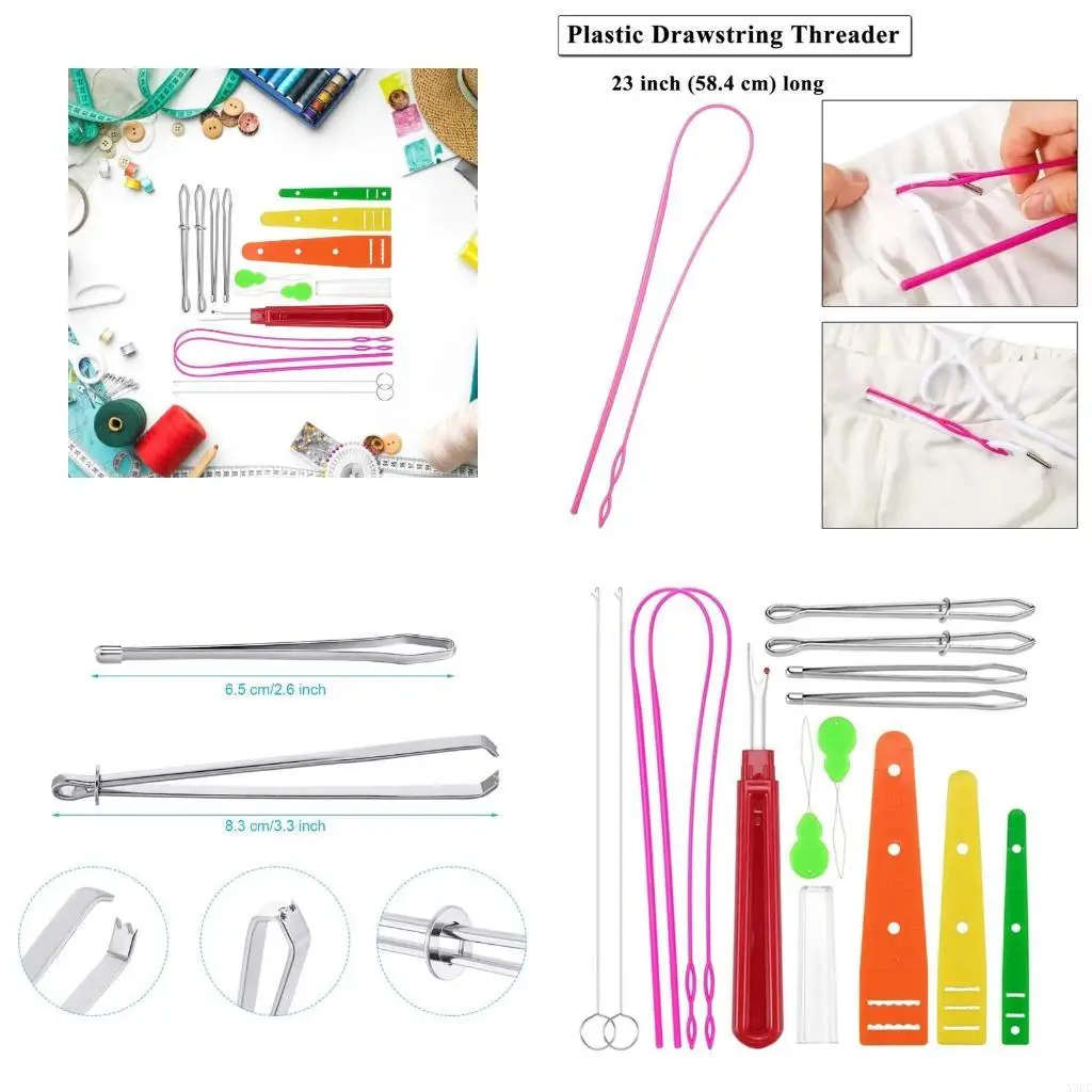 

Drawstring Threader Tools for Hobbyist Patchwork Crafting Clothes Handbags X3UC