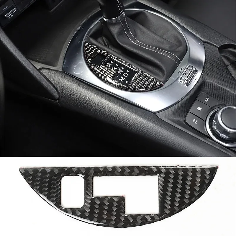 For Fiat 124 Abas 124 2016-2024 Soft Carbon Fiber Car Central Control Gear Indicator Box Sticker Car Interior Accessories