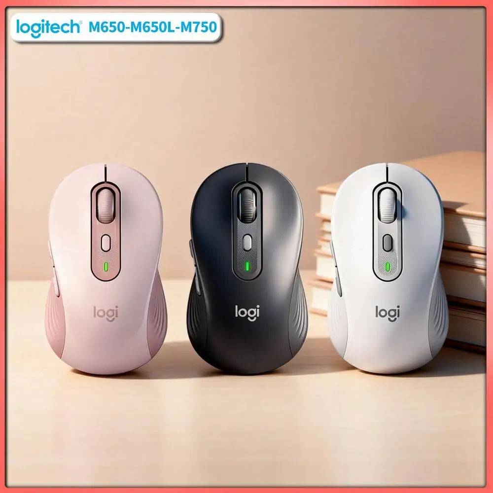 Mouse Ergonômico Logitech M650/M650L - Cliques Silenciosos, Componentes de Plástico Reciclado, Conectividade Dupla, Bateria com Duração de 24 Meses