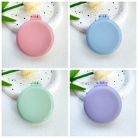 4Pcs Round Makeup Mirror with Comb Mini Dual Use Pocket Hair Brush Solid Color Scalp Massage Air Cushion Comb