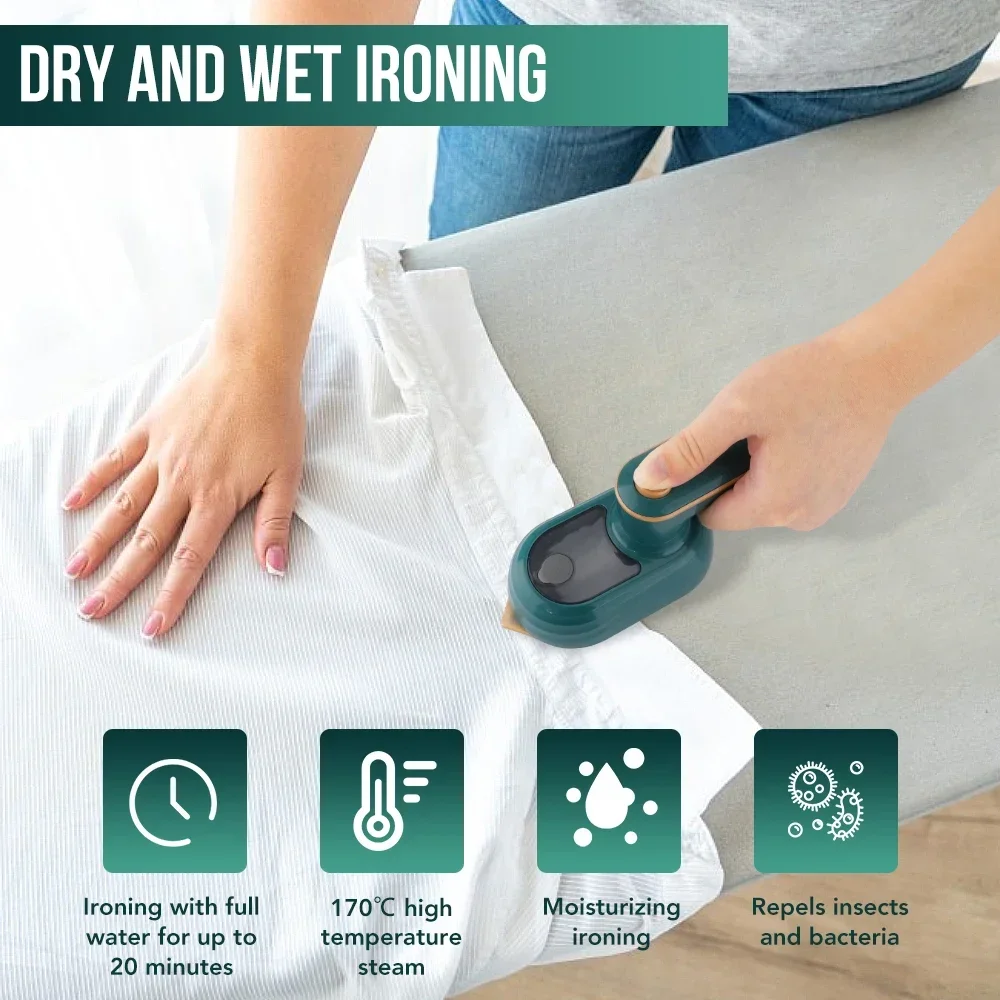 Portable Mini Steam Iron Handheld Professional Garment Steamer Dry Wet Clothes Fabric Ironing Machine for Home Travel