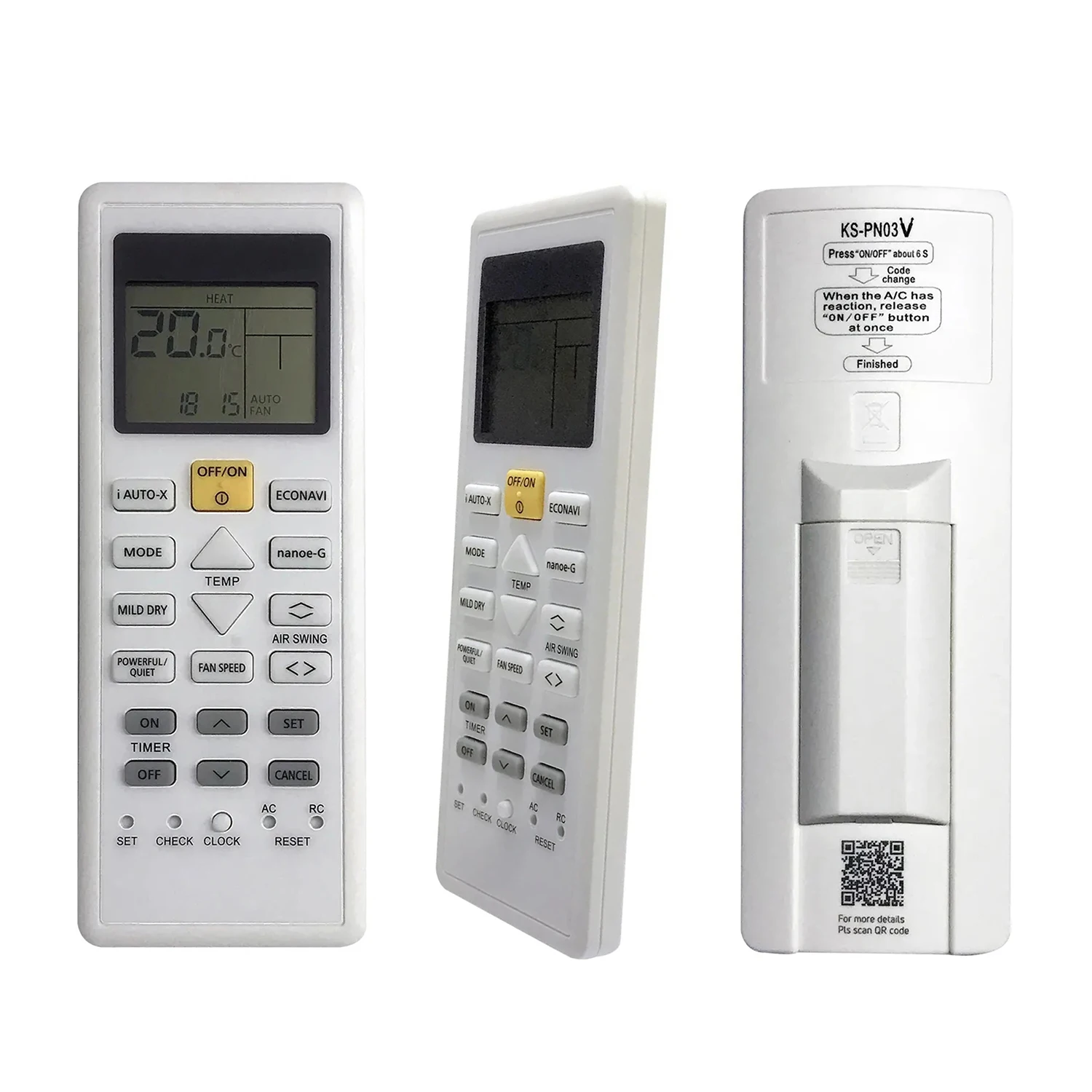 Universal Air Conditioner Remote Control for PANASONI A75C03670 A75C04239 A75C3755 A75C4543 A75C03590 A75C03550 A75C03580
