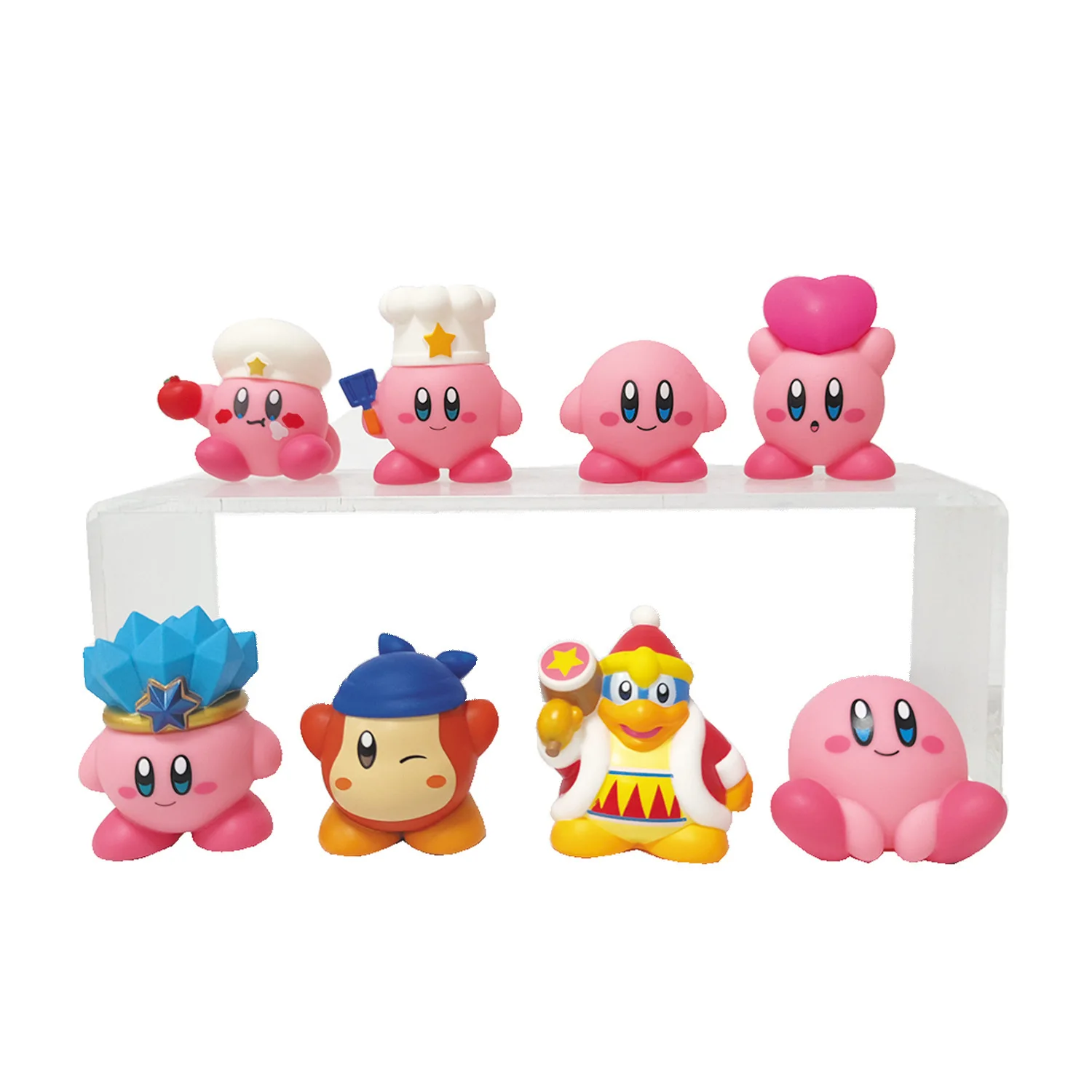 Bandai 8pcs/set Q Version Anime Kirby Action Figures 2nd Generation Figurines Car Decoration Doll Model Kids Toys Fans Gifts