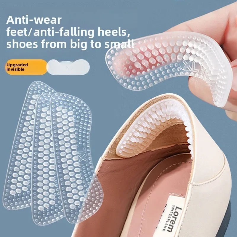Upgrade Silicone Heel Stickers Heels Grips for Women Men Anti Slip Heel Cushions Non-Slip Inserts Pads Foot Heel Care Protector