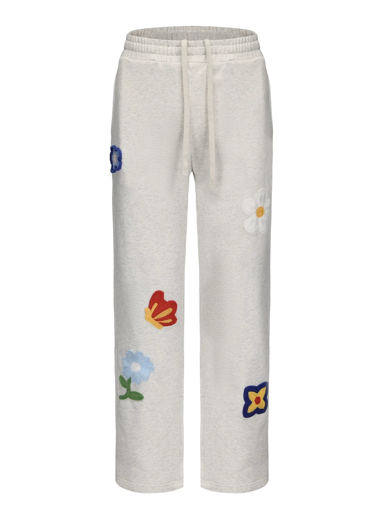 

Basic Embroidered Heavy Drapey Long Pants Comfortable Straight Loose Sweatpants Casual Trousers for Men And Women