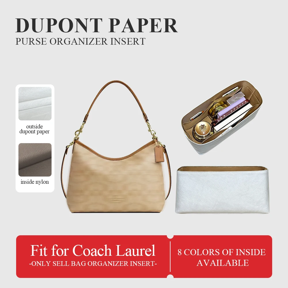 

Dupont Paper Purse Organizer Insert Fit for Coach Laurel Hobo Bag Inside Purse Storage Bag Lightweight Makeup Inner Liners Bag