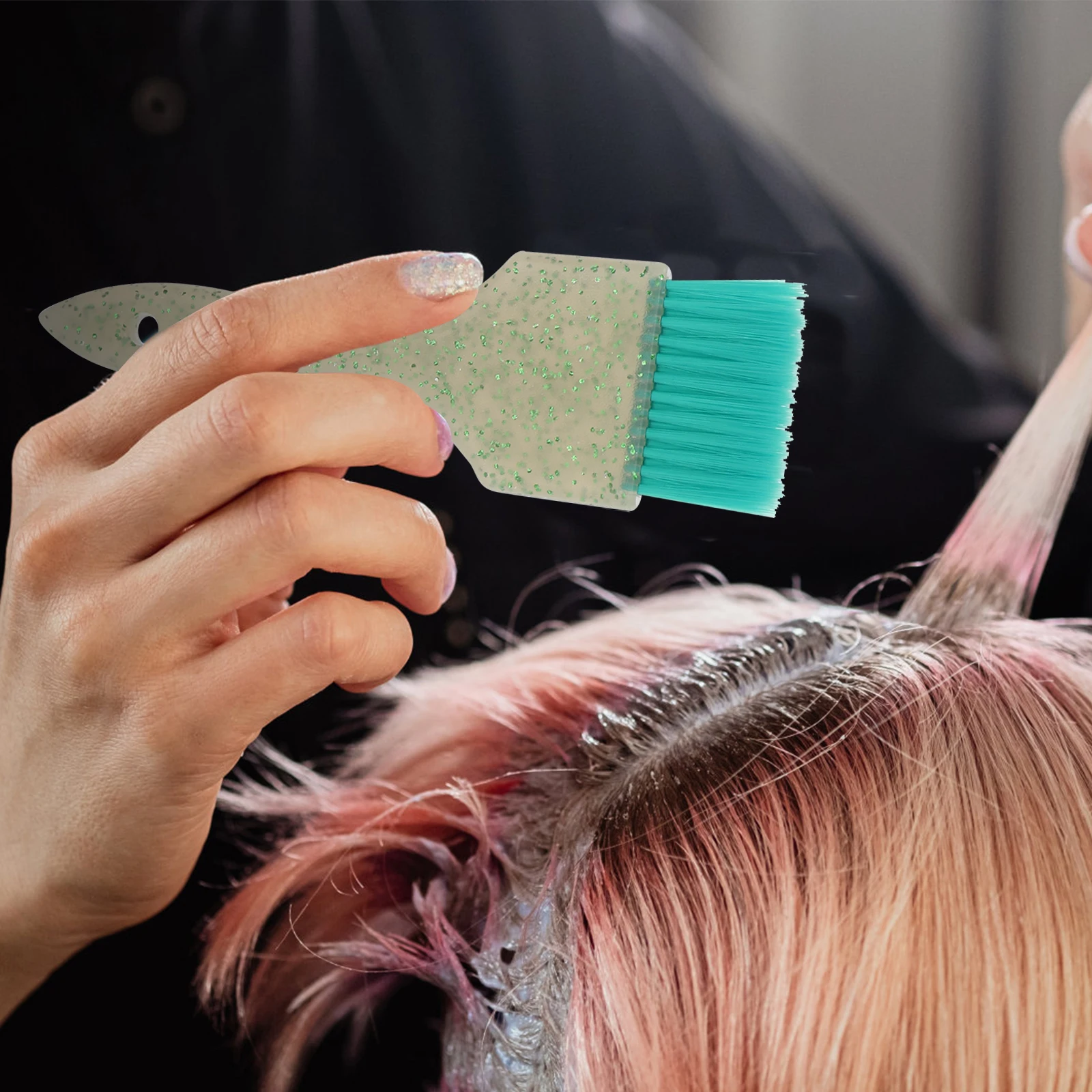 

Stainless Hair Dye Bowl Set Salon Color Bowls Applicator Brush Green Frosted Cute Mixing Man