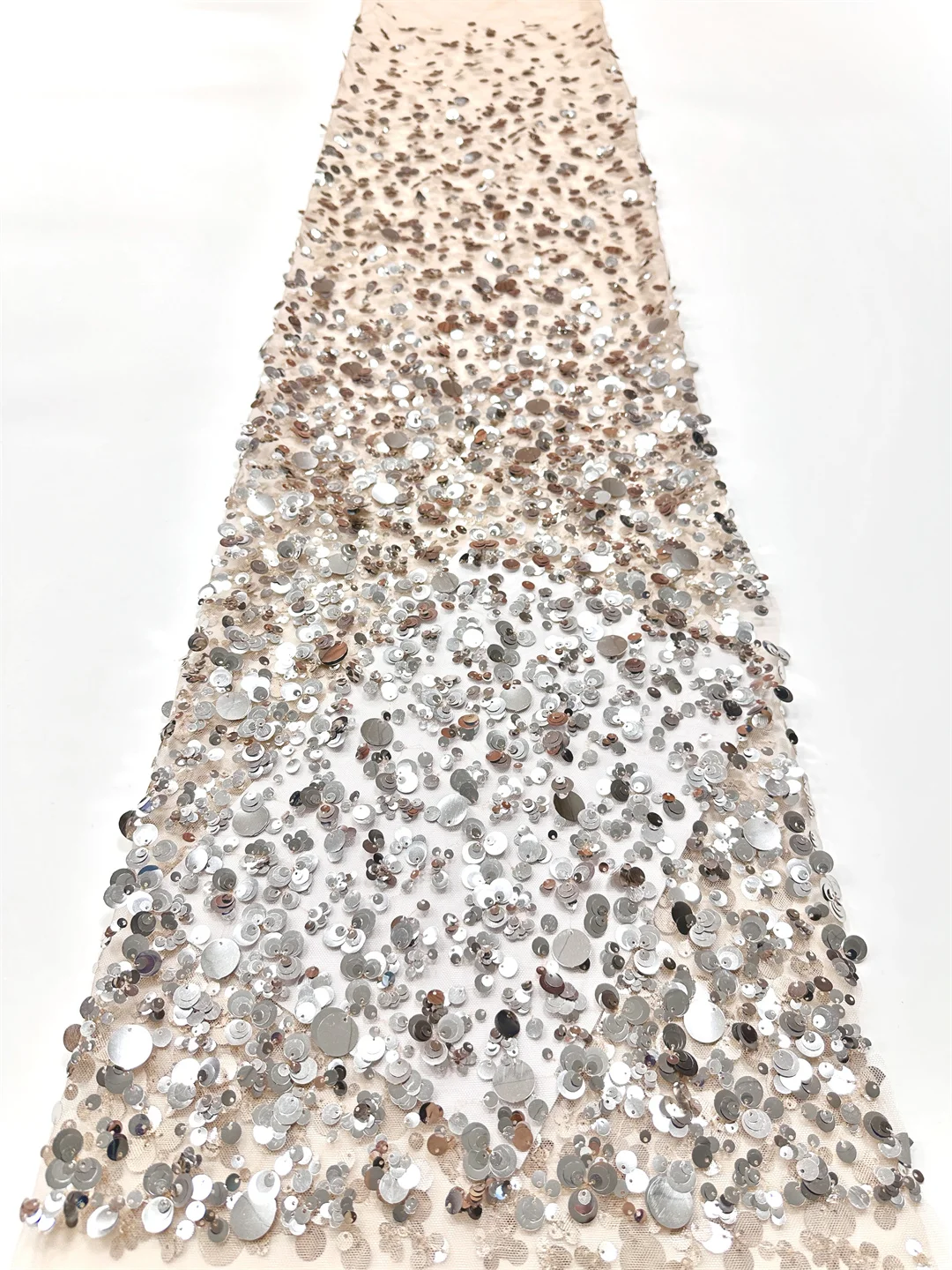 

New African French Nigerian High End 2025 New Tulle Lace Fabric With Beads Sequins Flower for Wedding Party Bride Sewing Dress