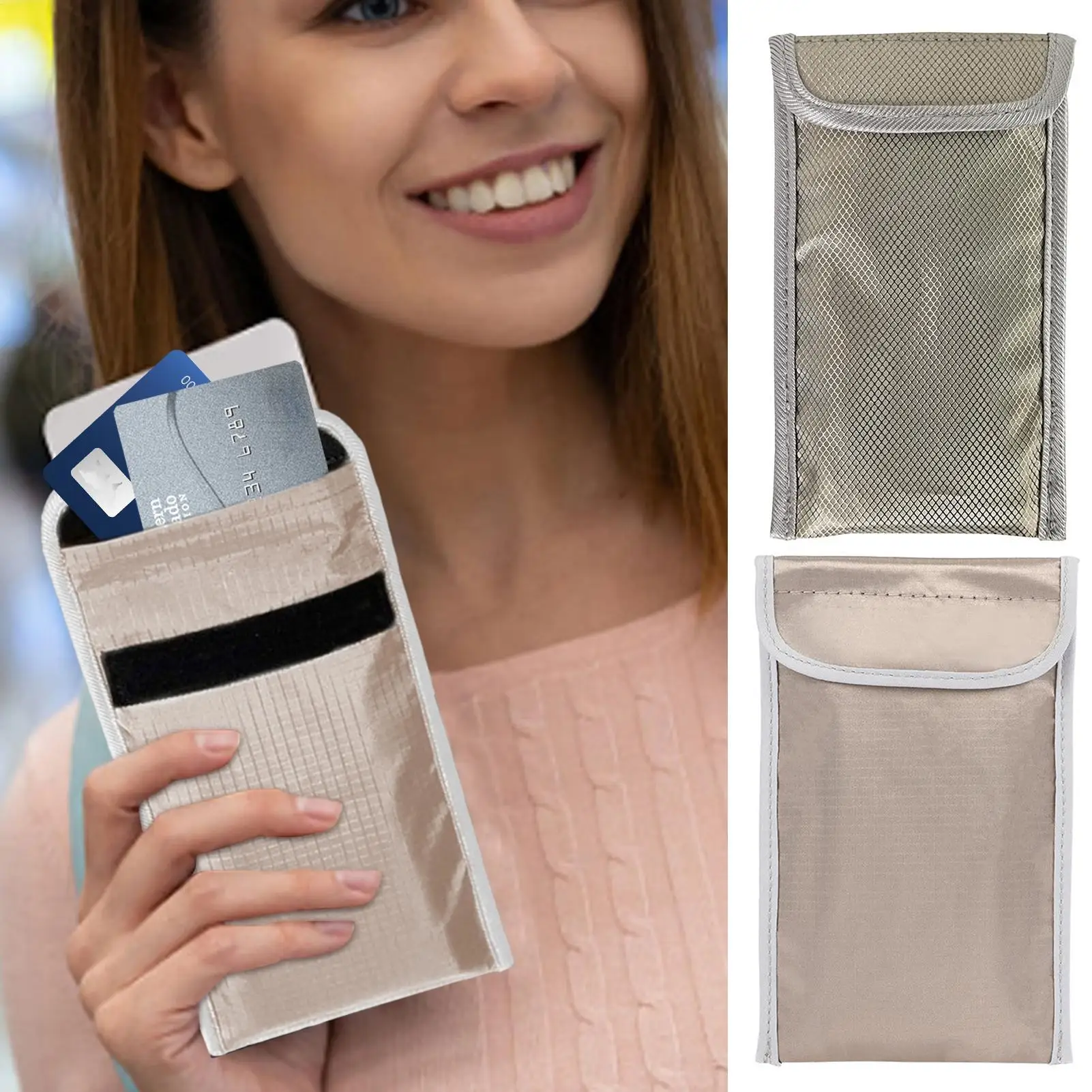 Cell Phone Signal Blocking Bag Anti Radiation Harassment Position Infor Leakage Cell Sleeve Security Pouch For Phone Up To 6.5 view 2