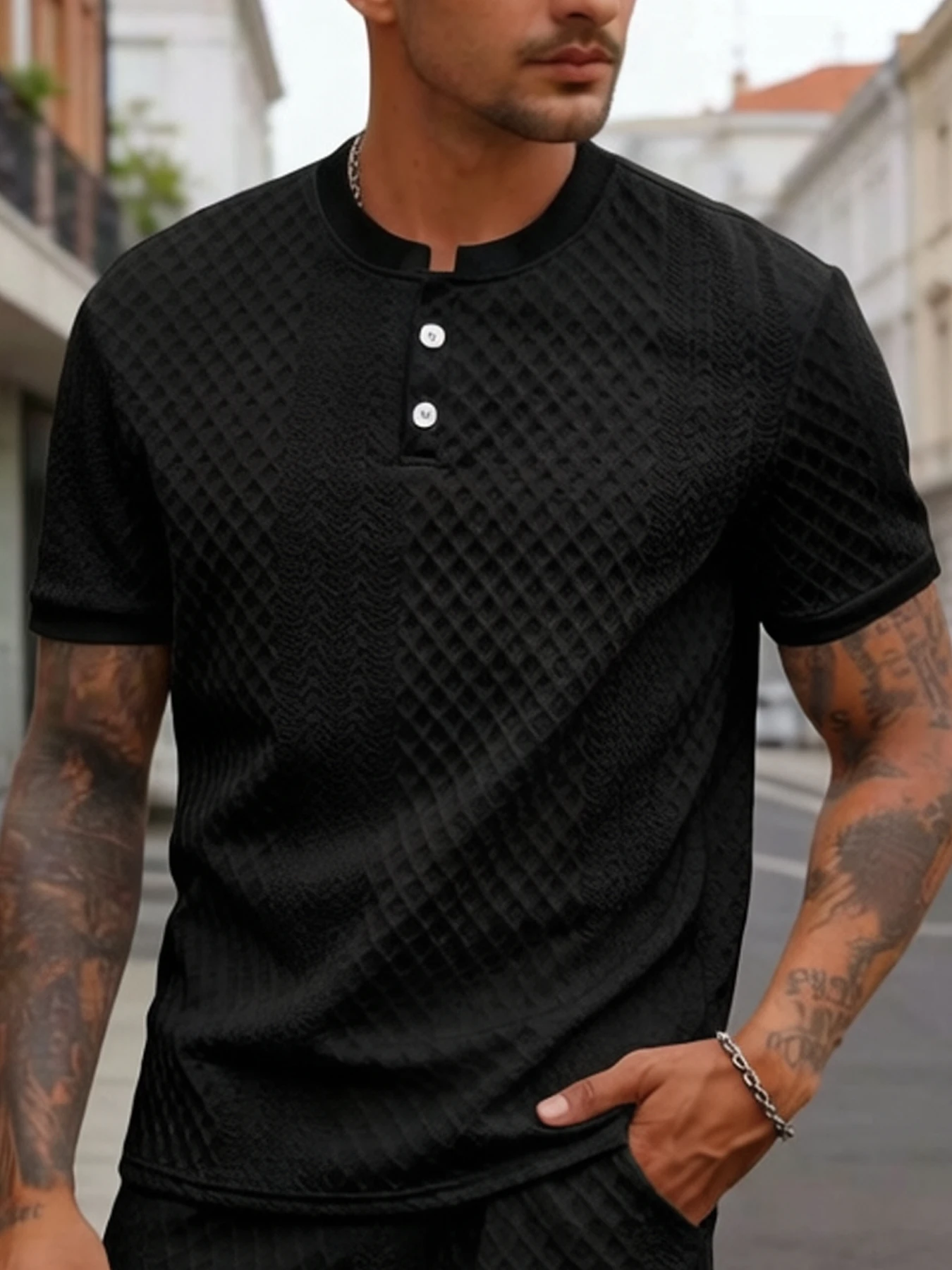 Men's Casual Sports Polo Shirt — Soft, Stylish, and Minimalist; Features a Fine-Knit Fabric with Slight Stretch. Ideal for Outdo