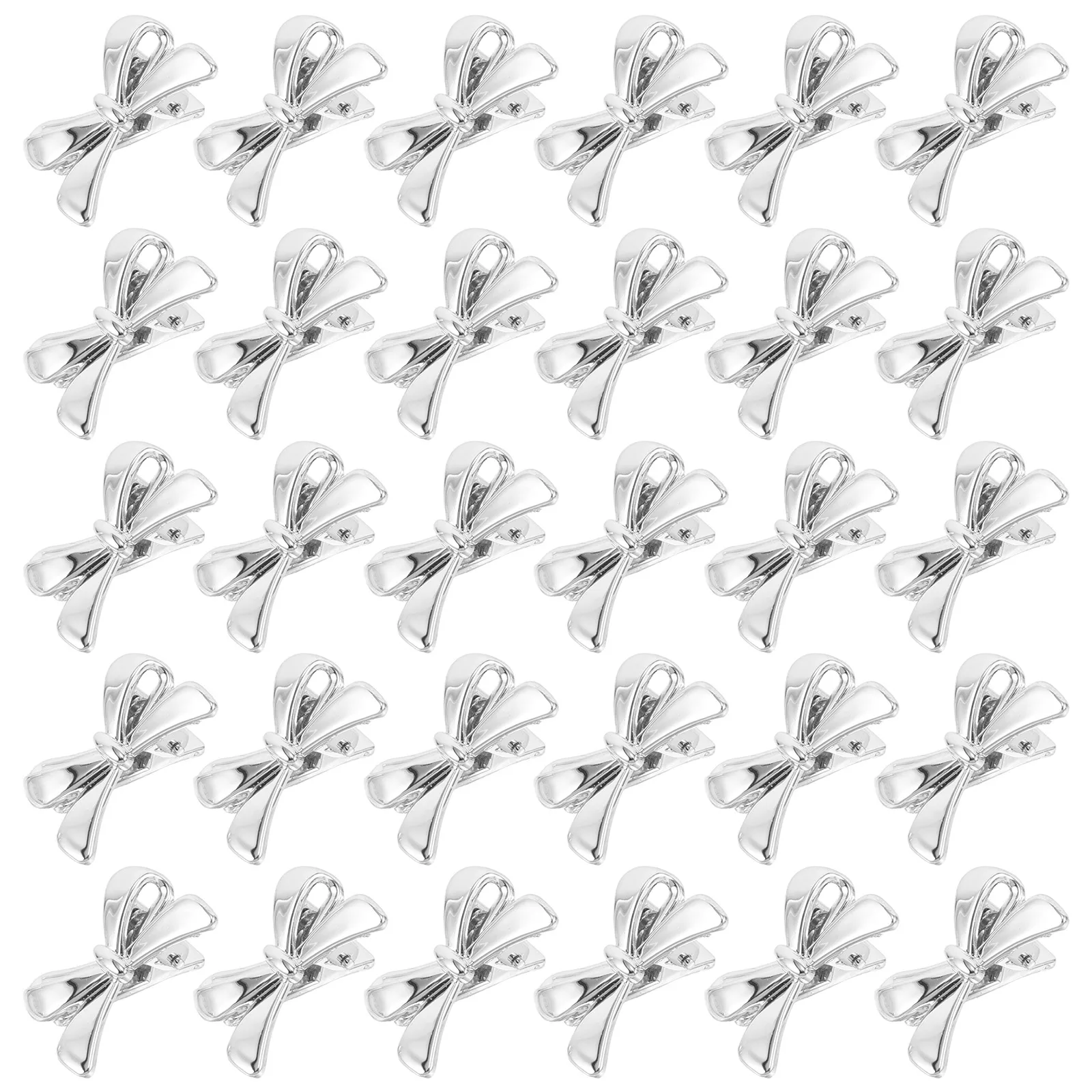 

60pcs Butterfly Clips for Women Silver Bowknot Small Lightweight Plastic Fine Hairpins Side Quick Fixing Mini for Fine