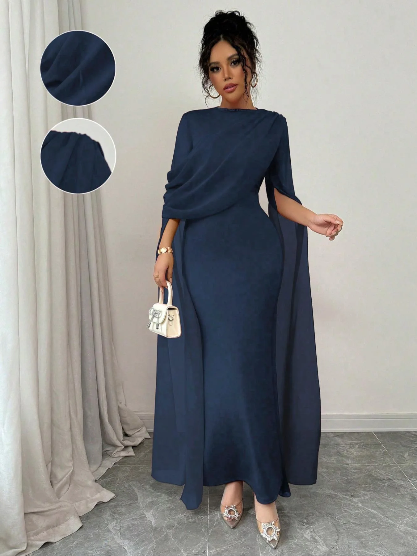 Elegante damesjurk, geweven stof, matige verdikking, casual stijl voor het hele seizoen, perfect voor dagelijks gebruik en speciale gelegenheden