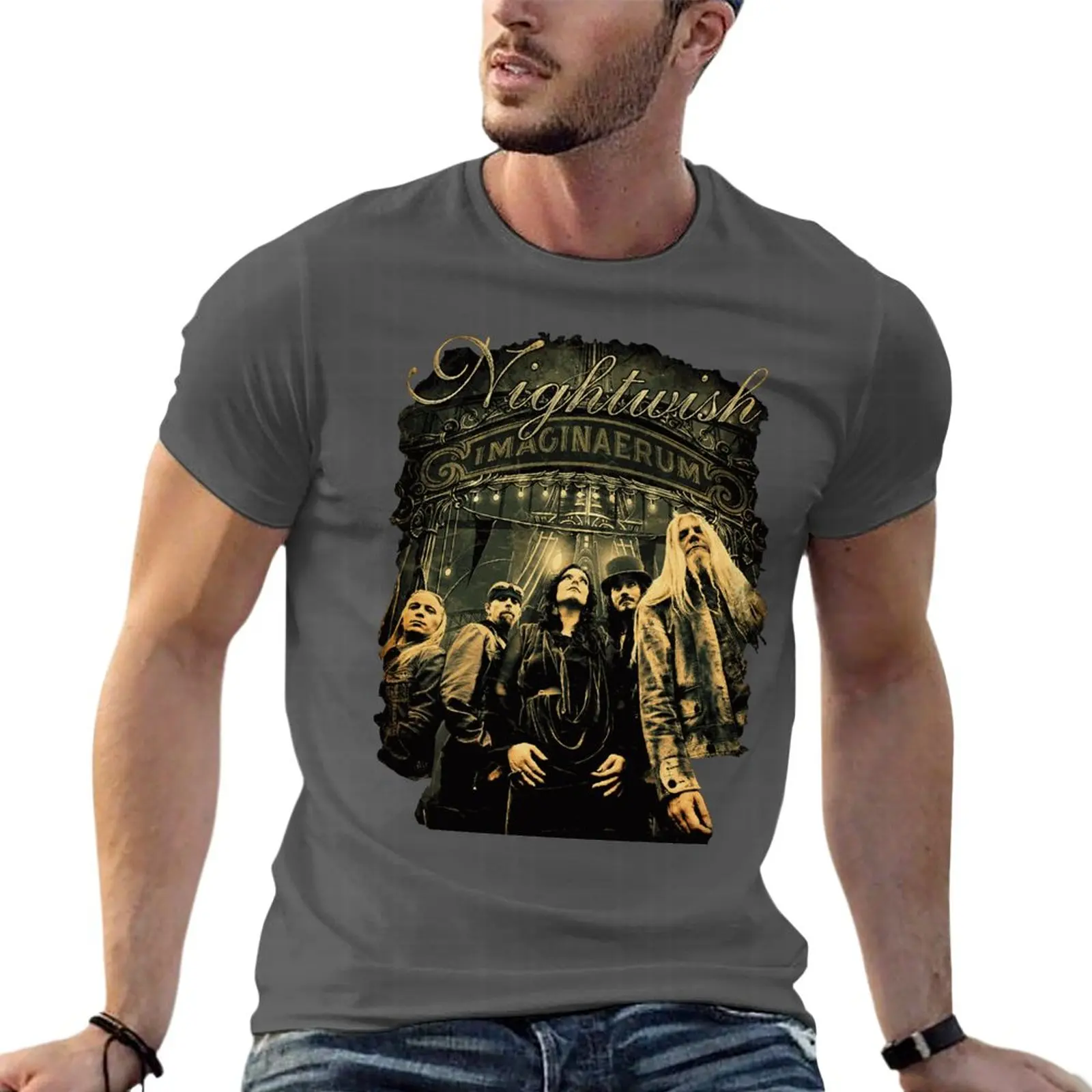 Summer 2023 New Trend Retro Men's T-shirt Nightwish Symphonic Metal Band Harajuku Street Casual O Collar Short Sleeve Top Fashio