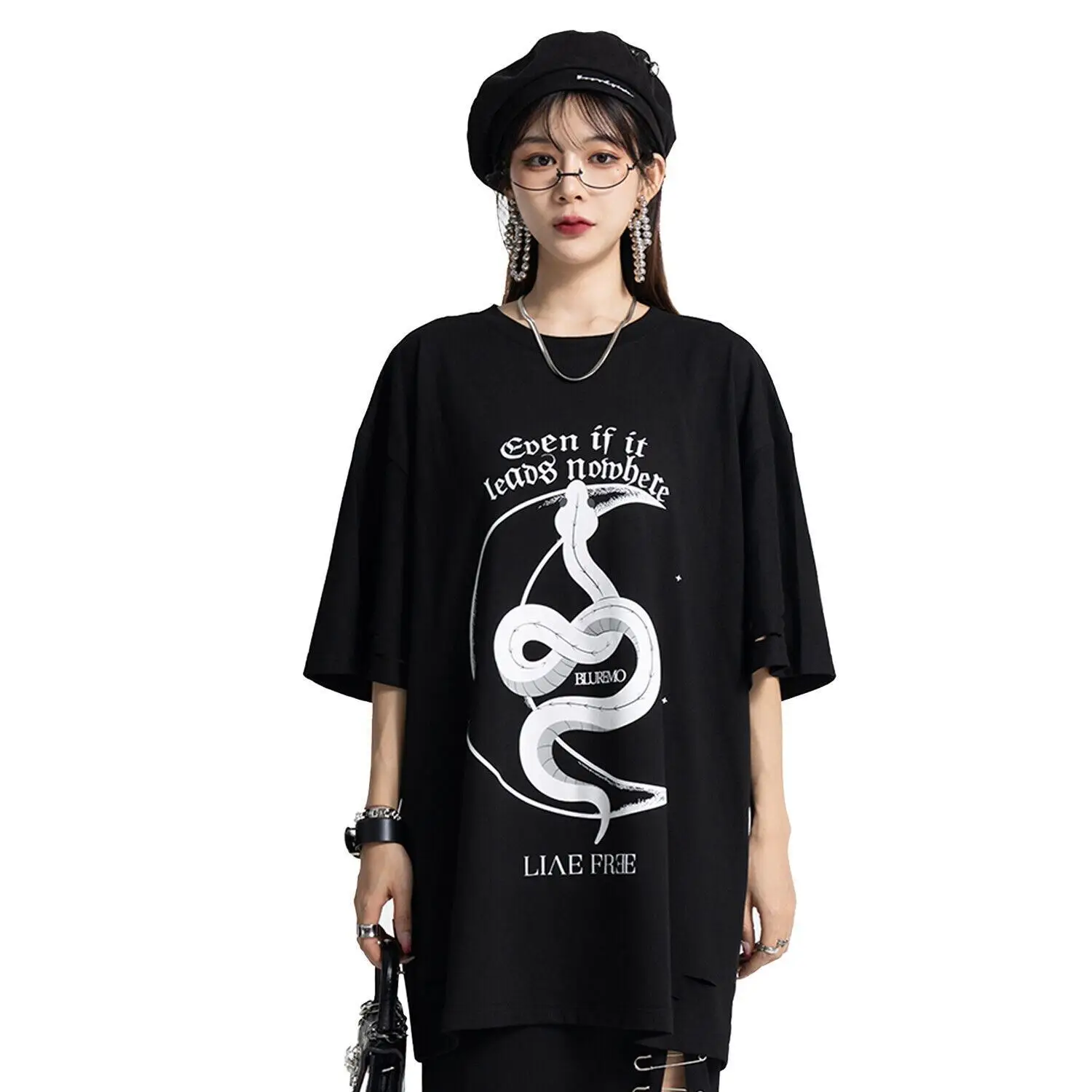 Niepce White Snake T Shirt Streetwear Urban Cosmic