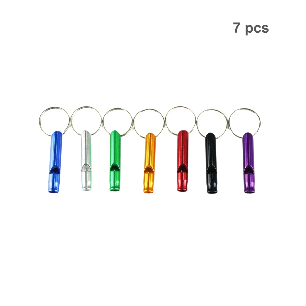 

7pcs Outdoor Fire Whistles Aluminum Alloy Wear-resistant Waterproof Lifeguard Trumpet Training Survival Supplies