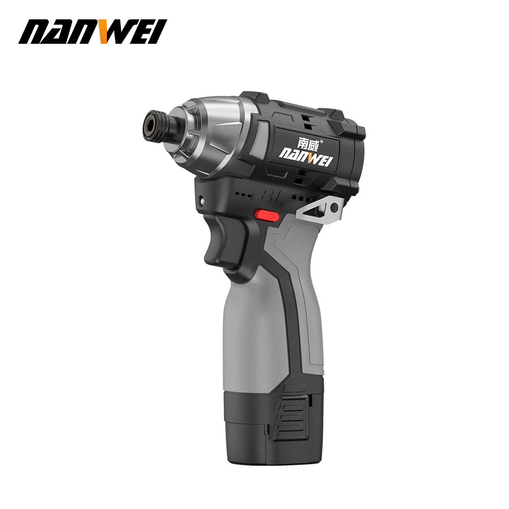 NANWEI 16.8V Brushless Lithium Battery Impact Screwdriver Household Electric Screwdriver 3-speed Control