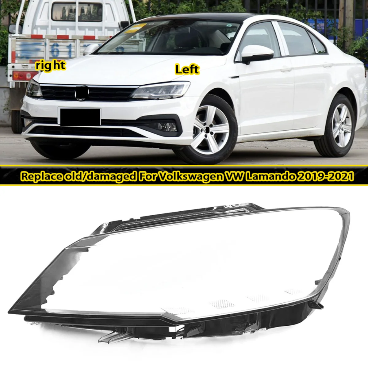 

For Volkswagen VW Lamando 2019-2021 Headlamp Cover Lampshade Lamp Shade Headlight Shell Lens Plexiglass Auto Replacement Parts