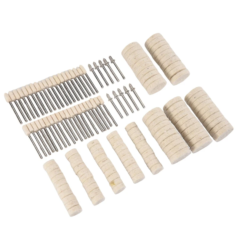 

140Pcs Felt Polishing Attachment Set Wool Felt Polishing Disc Polishing Heads Turning Tool Accessory