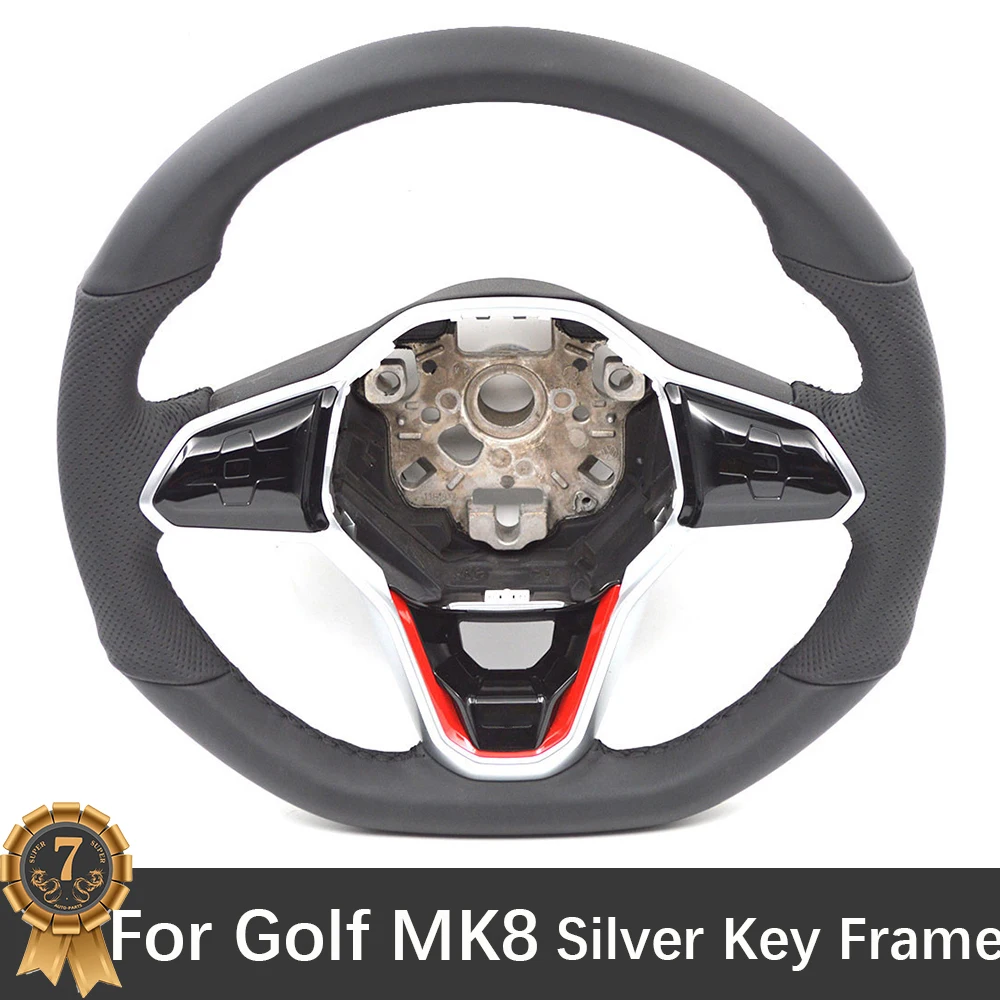 

For VW Golf MK8 Silver Key Frame Multifunctional Touch Button Black Line With Paddles Steering Wheel Assembly Accessories