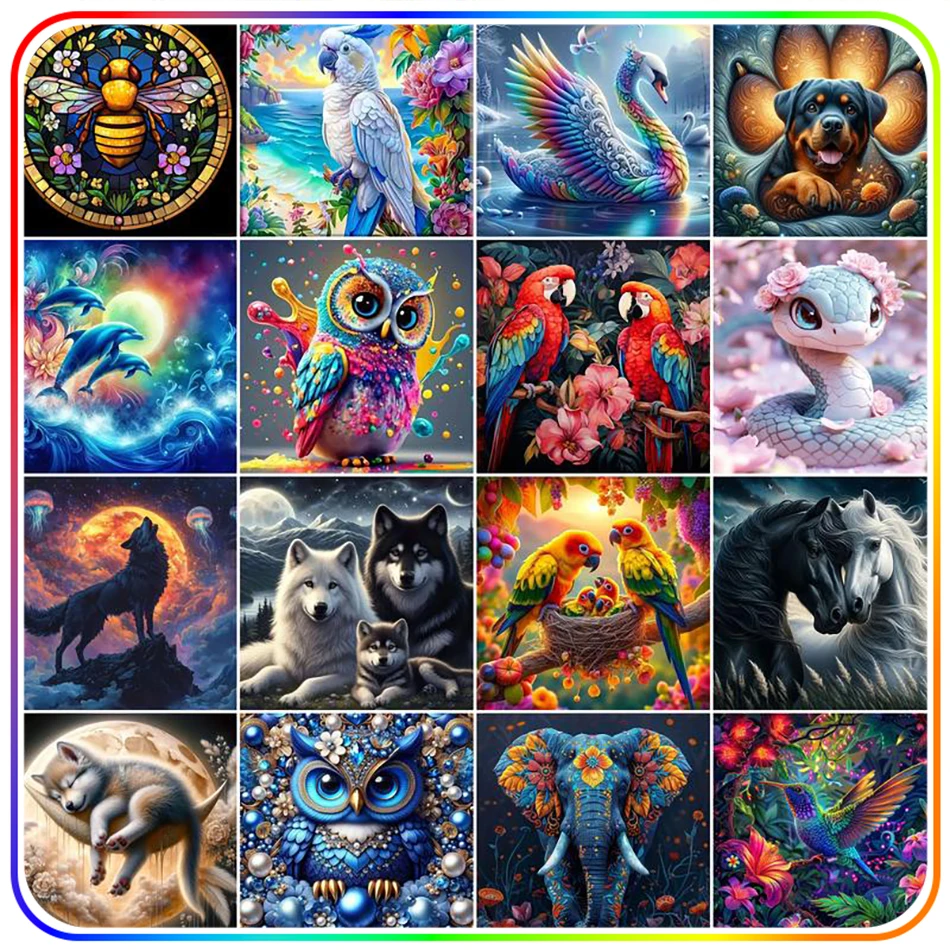 

SDOYUNO Diamond Painting New Arrival Rhinestones Animal Crystal Drill Kits Full Square Round Mosaic Diamond Art Accessories