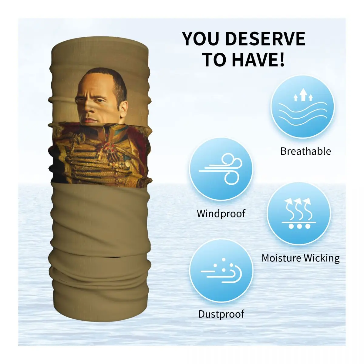 Personalizado dwayne the rock johnson meme bandana pescoço gaiter para esqui acampamento masculino feminino envoltório cachecol balaclava mais quente