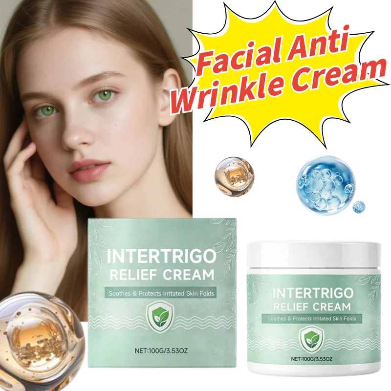 Facial Anti Wrinkle Cream Fade Fine Lines Skin Fold Relief Cream Gentle Long-Lasting Non-Greasy Smooth Skin Protection Cream