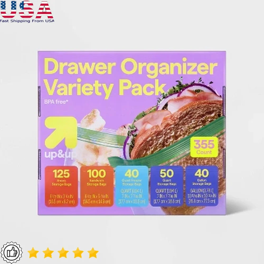 

Прозрачные пакеты для хранения продуктов, разнообразная упаковка, 355 карат, двойной герметичный замок, многофункциональные пакеты для морозильной камеры без BPA, фрукты, сэндвичи, закуски