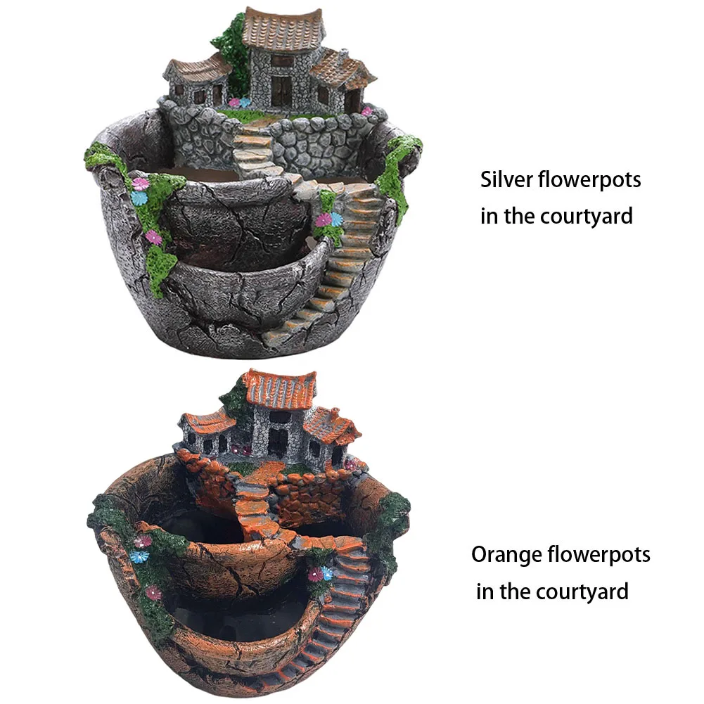 

Винтажный декоративный цветочный горшок-кашпо из смолы в форме вазы для суккулентов и кактусов