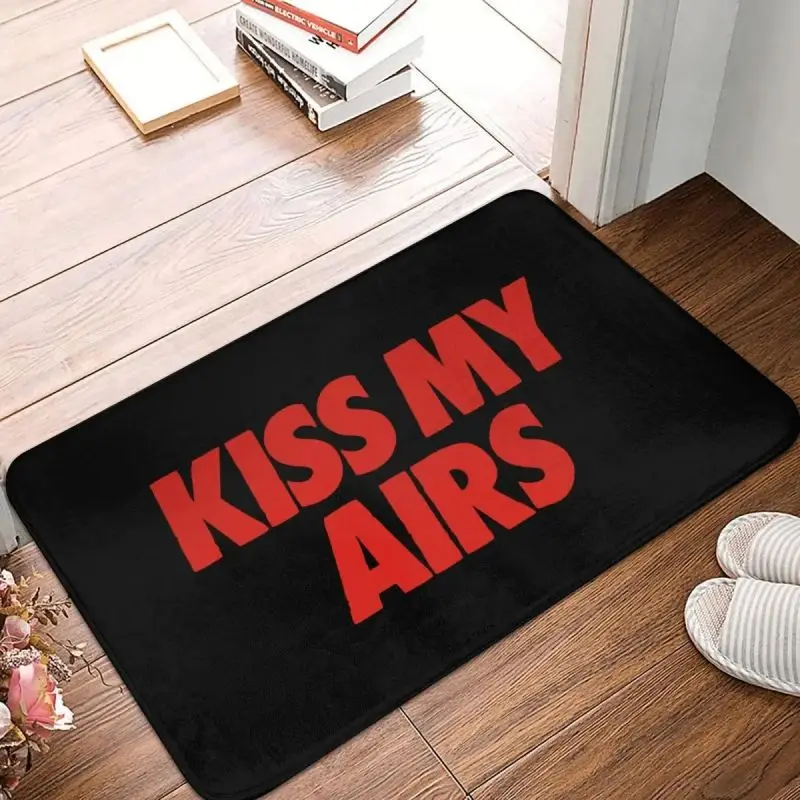 Kiss My Airs Door Mat Funny Letters Bathroom Kitchen Rugs Non Slip Home Bedroom Decor Doorway Washable Carpet Entrance Doormat