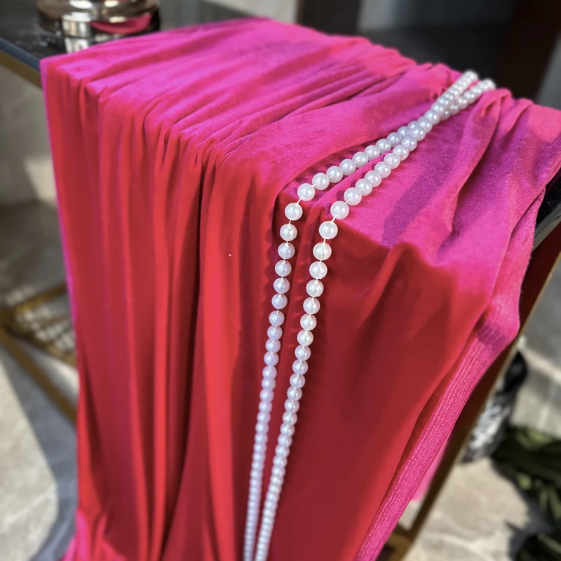 نسيج مخملي ناعم لفستان رسمي جيد ثنى خلفيات للتصوير الفوتوغرافي حفل زفاف تزيين الستار القماش DIY بها بنفسك مواد الخياطة