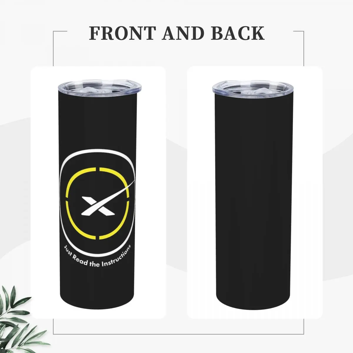 Just Read The Instructions Space X Landing Pad Stainless Steel Tumbler Insulated Mugs Thermal Cold Bottle Straws With Lid 20oz