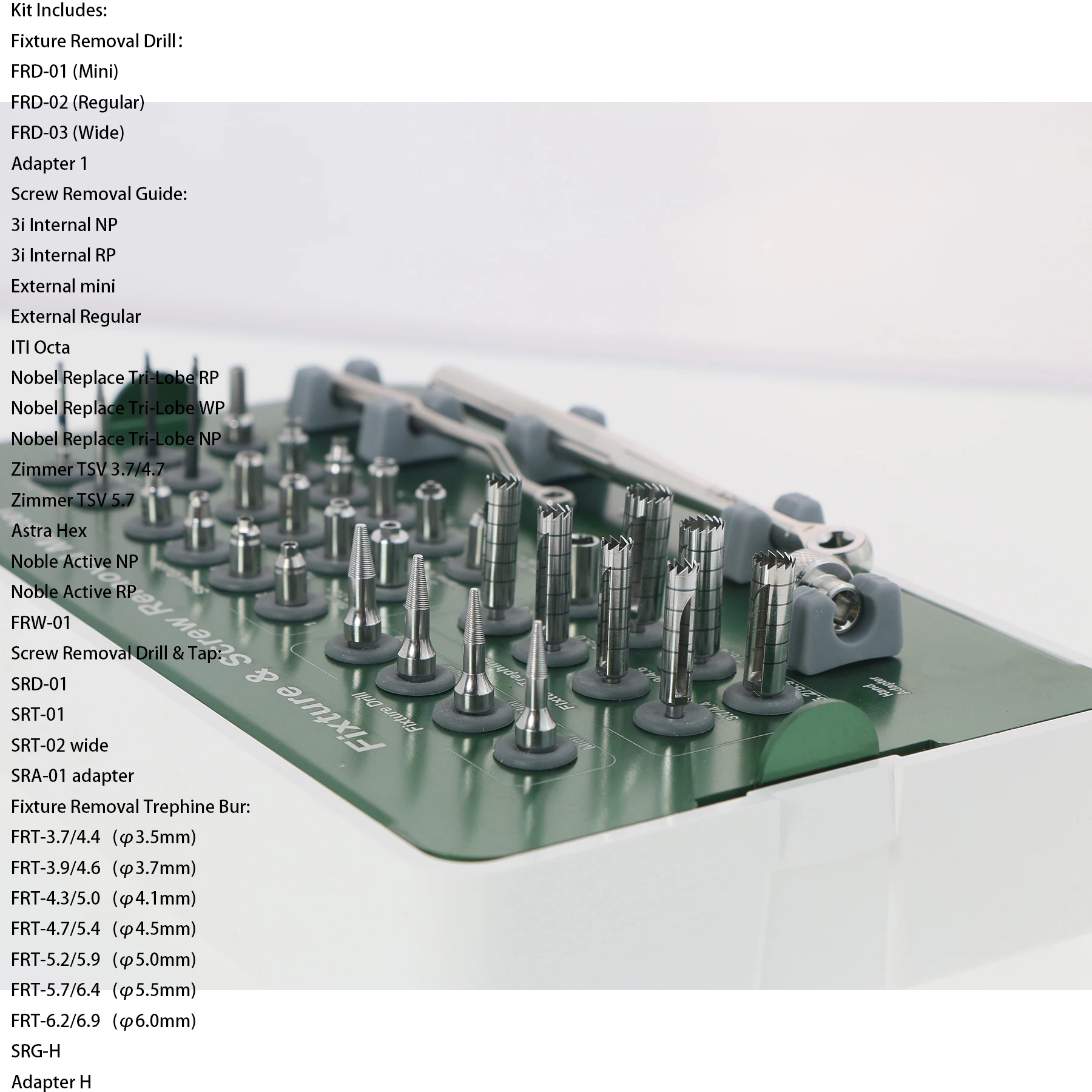 Dental Universal Implant & Fractured Screw Removal Kit MCTBIO/FSRK-02 NeoBiotech