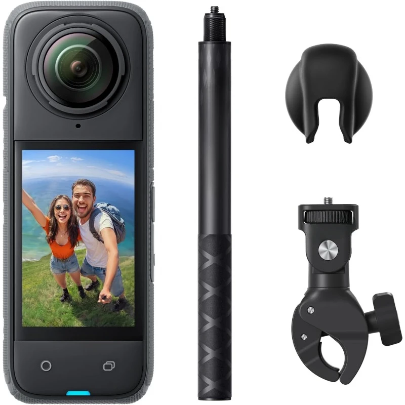 8K Waterproof 360 Action Camera, 4K Wide-Angle Video, Invisible Selfie Stick, Removable Lens Guards, 135 Min Battery Life