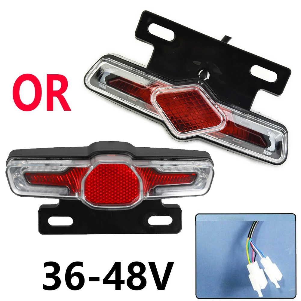 12V/36V-60V Ebike Brake Rear Light Taillight With Turn Signal Rear Rack Lamp LED Electric Bicycle Light Electric Bike Parts