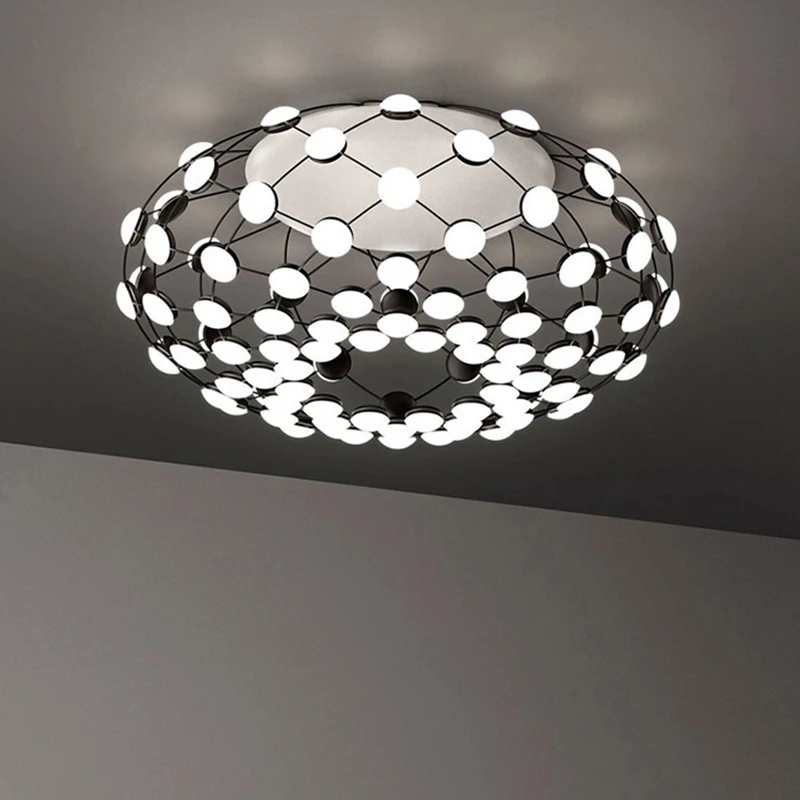 Nordic Postmodern Creative Black White Go Restaurant Living Room Villa Hotel Project Lobby Staircase Fishing Net Ceiling Light