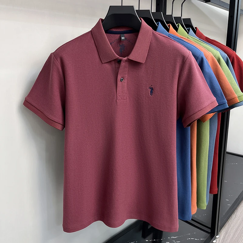 High-End 100% Baumwolle Kurzarm Polo Shirt Herren Sommer Luxus Marke Klassische Paul Pony Stickerei Freizeit Business Mode Golf T-Shirt – Detail 27