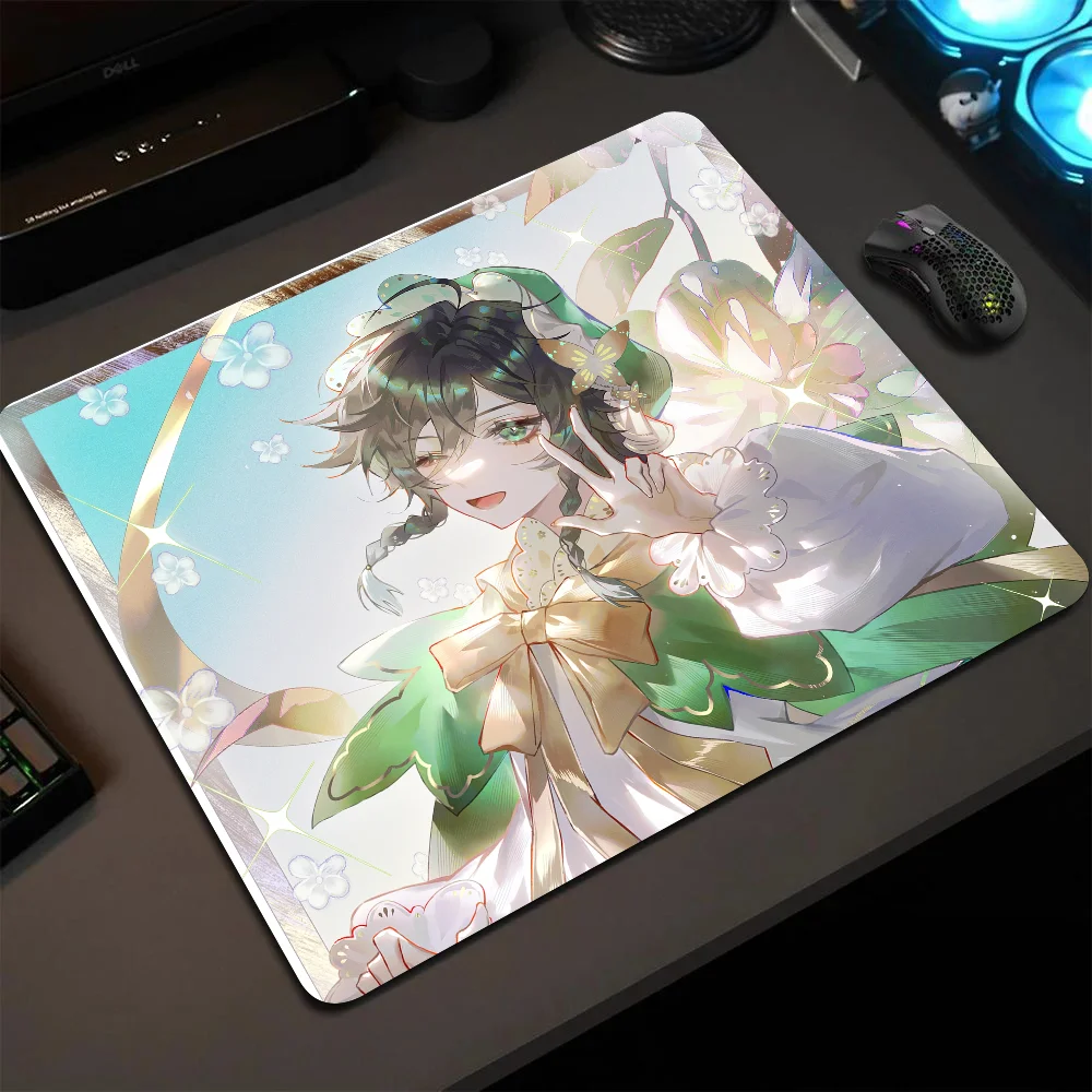 

Venti Genshin Impact Mousepad Small LockEdge Mouse Pad For Gamers Computer Desk Pad Rectangular Anti-slip Rubber